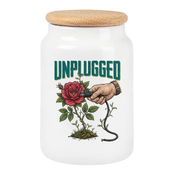 Unplugged - Keksdose mit Holzdeckel - Weiß - Vorne