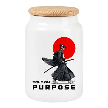 Urban Ronin | Solo On Purpose - Cookie Jar with Wooden Lid - white - Front