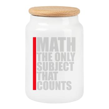 Math The Only Subject That Counts Nerd Mathe Logo - Cookie Jar with Wooden Lid - white - Front