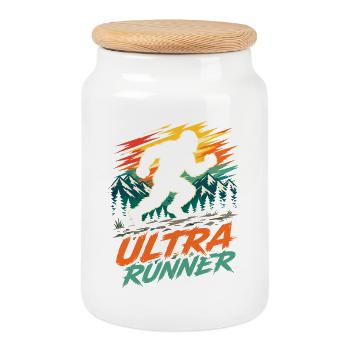 Ultra Runner - Cookie Jar with Wooden Lid - white - Front