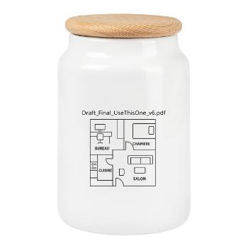 Humorvolle T-Shirt-Plan-Wohnung Geschenkidee - Keksdose mit Holzdeckel - Weiß - Vorne