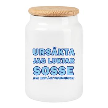 Tut mir leid, ich rieche wie Sosse - Keksdose mit Holzdeckel - Weiß - Vorne