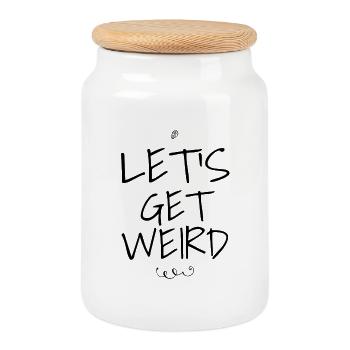Funny Party Statement - Cookie Jar with Wooden Lid - white - Front