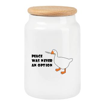 Goose – Peace Was Never an Option - Cookie Jar with Wooden Lid - white - Front
