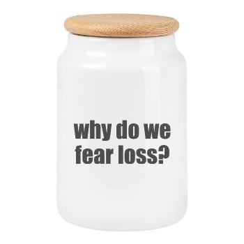 Why do we fear loss? - Cookie Jar with Wooden Lid - white - Front