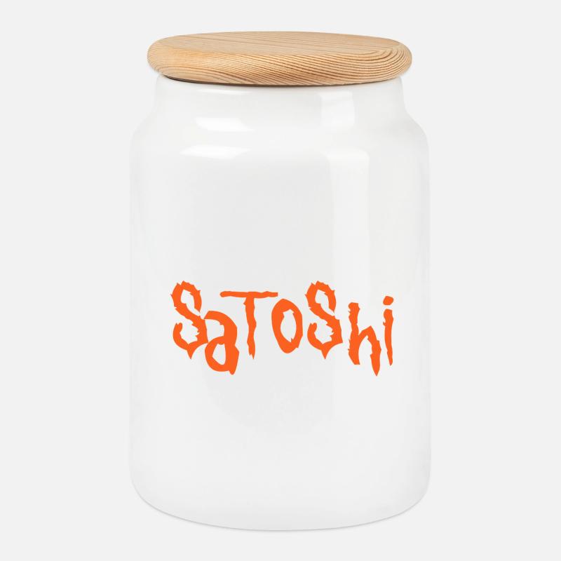 Satoshi - Keksdose mit Holzdeckel - Weiß