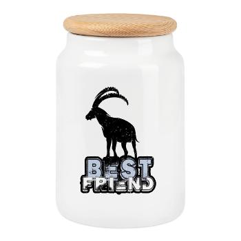 Best Friend Capricorn | Capricorn - Cookie Jar with Wooden Lid - white - Front