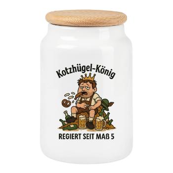 Kotzhügel König - Boîte à biscuits avec couvercle en bois - blanc - Devant