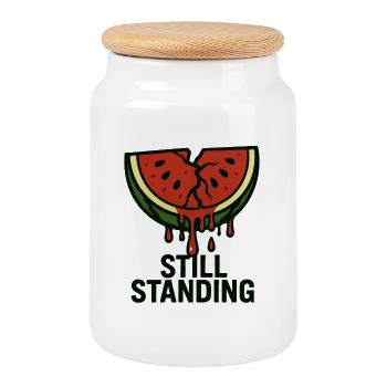 Wassermelone - Still Standing - Keksdose mit Holzdeckel - Weiß - Vorne