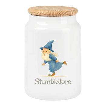 Stumbledore Wizard (Medium Size) - Cookie Jar with Wooden Lid - white - Front