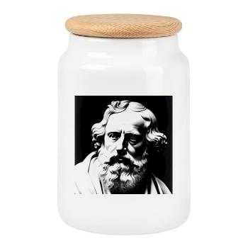 Plato - Cookie Jar with Wooden Lid - white - Front