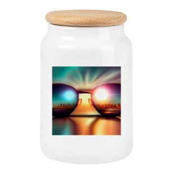 Sunglasses @ Morning - Keksdose mit Holzdeckel - Weiß - Vorne