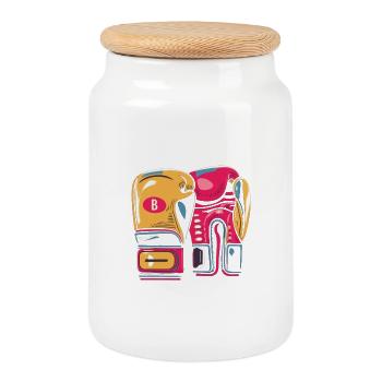 Vivid Boxing Glove Duo - Cookie Jar with Wooden Lid - white - Front