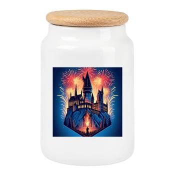 Magic Castle 3 - Cookie Jar with Wooden Lid - white - Front