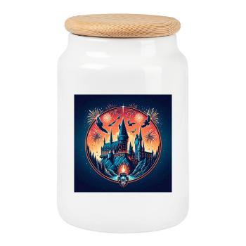 Magic Castle 2 - Cookie Jar with Wooden Lid - white - Front