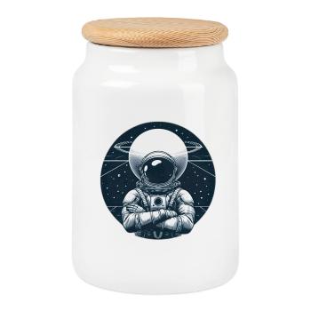 Astronaut - Keksdose mit Holzdeckel - Weiß - Vorne