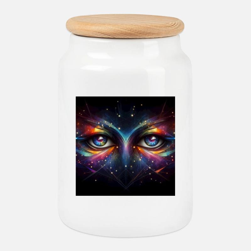 Augen 3 - Keksdose mit Holzdeckel - Weiß