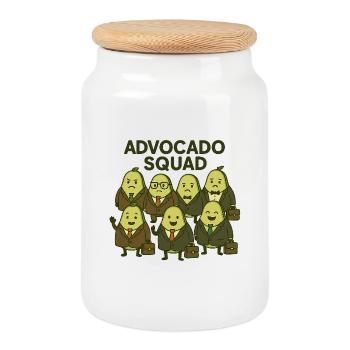 Avocado Squad – Des avocats qui ont du mordant - Boîte à biscuits avec couvercle en bois - blanc - Devant