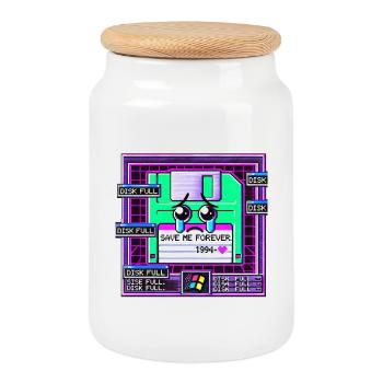 Floppy Neon Cry 1994 - Keksdose mit Holzdeckel - Weiß - Vorne