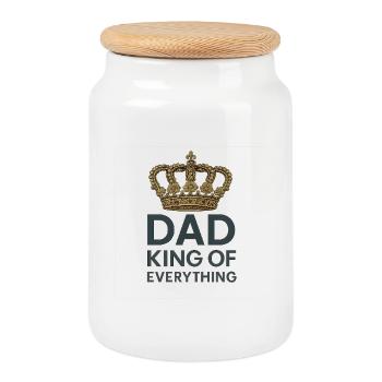DAD King of Everything - Keksdose mit Holzdeckel - Weiß - Vorne