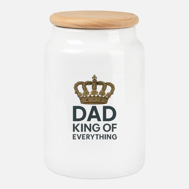 DAD King of Everything - Keksdose mit Holzdeckel - Weiß