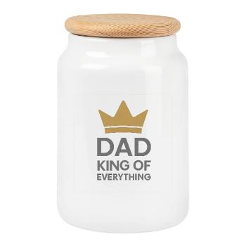 Dad King of Everything - Keksdose mit Holzdeckel - Weiß - Vorne