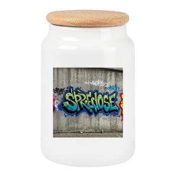 Graffiti Expression T-Shirt - Cookie Jar with Wooden Lid - white - Front