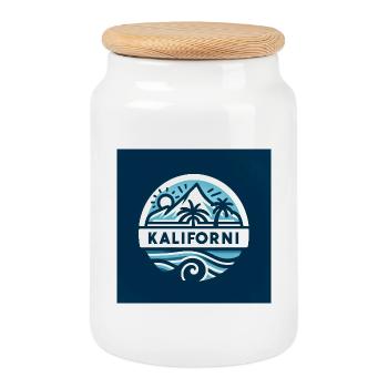 Voir Thoune Bern T-shirt Berge Kaliforni Niesen - Boîte à biscuits avec couvercle en bois - blanc - Devant