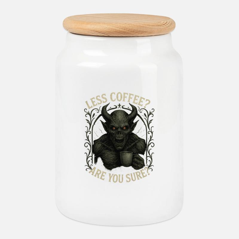 Dark Roast Coffee Demon - Keksdose mit Holzdeckel - Weiß