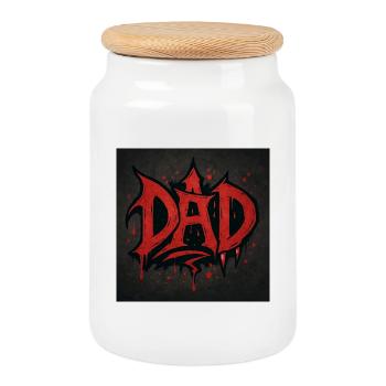 Design Effrayant de Dad Sanglant - Boîte à biscuits avec couvercle en bois - blanc - Devant