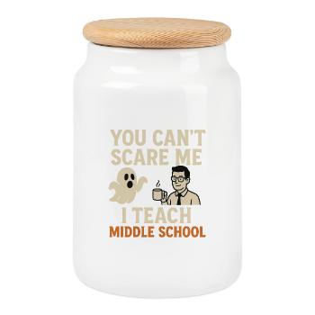 Teacher Funny T-Shirt - Cookie Jar with Wooden Lid - white - Front