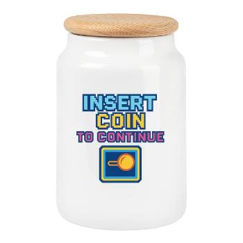 Conception de jeux d’arcade Retro Pixel - Boîte à biscuits avec couvercle en bois - blanc - Devant