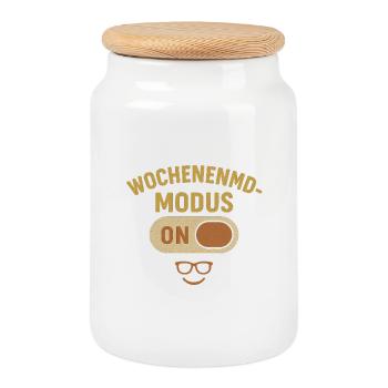 Wochennemodenswitch Humor Design - Keksdose mit Holzdeckel - Weiß - Vorne