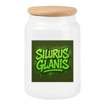 Journée Silurus Glanis - Boîte à biscuits avec couvercle en bois - blanc - Devant