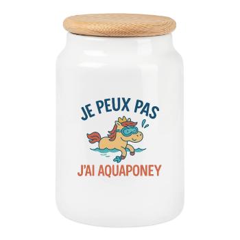 I can't, I have aquapony - Cookie Jar with Wooden Lid - white - Front