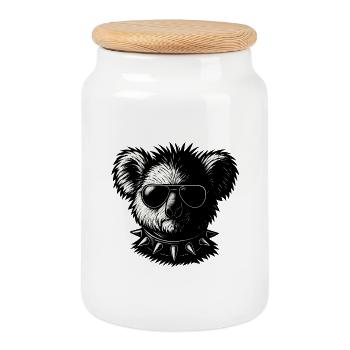 Rock-Koala - Cookie Jar with Wooden Lid - white - Front