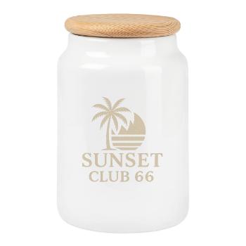 Sunset Club 66 - Exklusiv Edition  - Keksdose mit Holzdeckel - Weiß - Vorne
