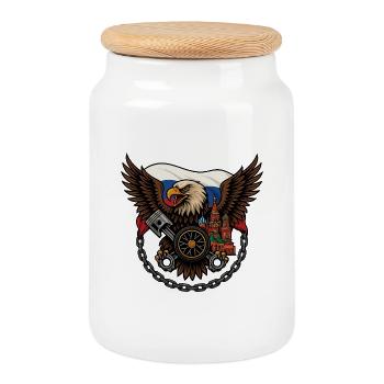 Eagle Rider – Kraft und Spirit - Keksdose mit Holzdeckel - Weiß - Vorne