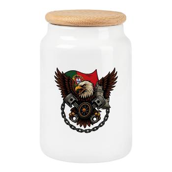 Eagle Rider – Wilder Biker-Spirit - Keksdose mit Holzdeckel - Weiß - Vorne