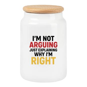Selbstausdruck Humor Design - Keksdose mit Holzdeckel - Weiß - Vorne
