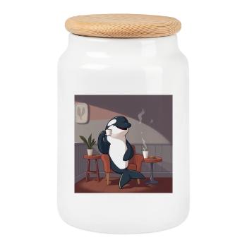 This coffee is good - Keksdose mit Holzdeckel - Weiß - Vorne