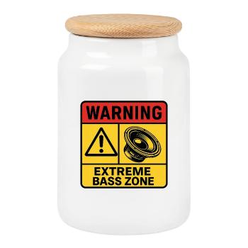 Avertissement de zone de basses extrêmes - Boîte à biscuits avec couvercle en bois - blanc - Devant