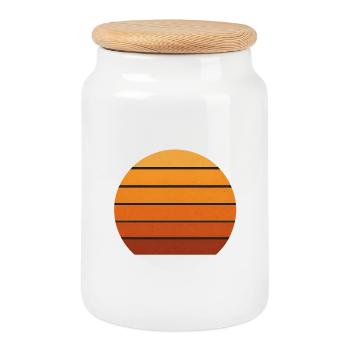 Abstrakte Sonnenuntergangs-Silhouette - Keksdose mit Holzdeckel - Weiß - Vorne