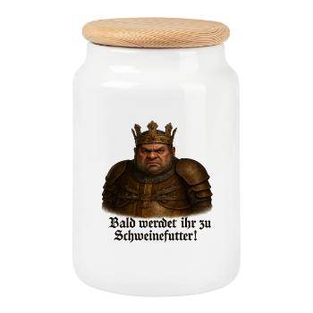 Stronghold Crusader – The Pig - Cookie Jar with Wooden Lid - white - Front