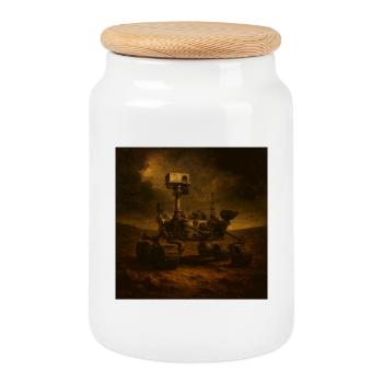 Mars Rover  - Keksdose mit Holzdeckel - Weiß - Vorne