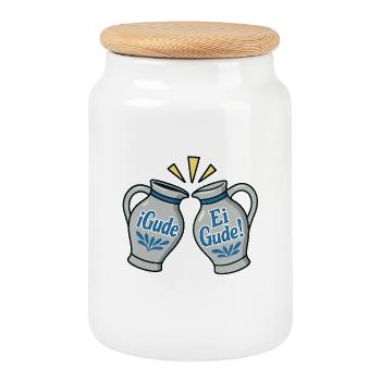 iGude-vs-Ei-Gude - Boîte à biscuits avec couvercle en bois - blanc - Devant