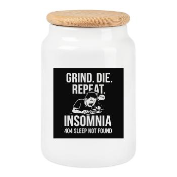 Motivational Sleep Failure Design - Cookie Jar with Wooden Lid - white - Front