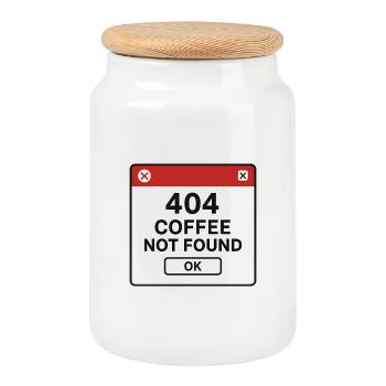404 café non trouvé - Boîte à biscuits avec couvercle en bois - blanc - Devant