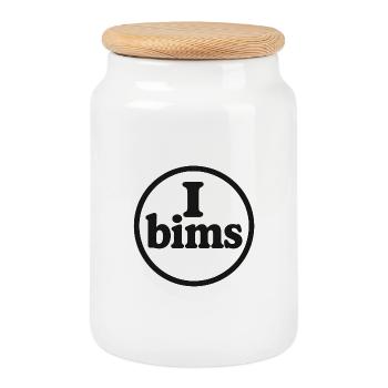 I_bims - Boîte à biscuits avec couvercle en bois - blanc - Devant