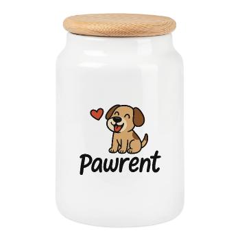 Pawrent Hund Herz Tierliebe - Keksdose mit Holzdeckel - Weiß - Vorne